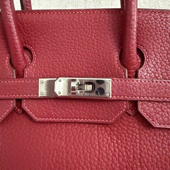 Authentic Birkin HAC 32 Haut à Courroies Fjord leather framboise satchel - Picture 5 of 13